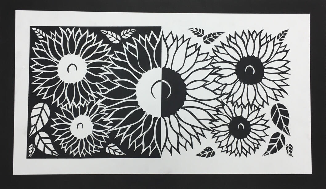 Sunflower Notan Cutout Sunflower Notan Cutout